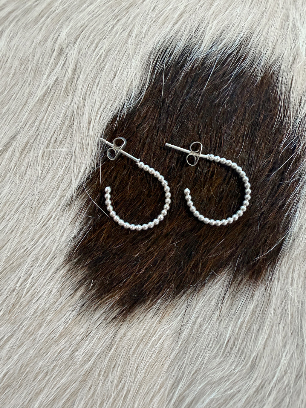 Small Bead Hoop Earrings