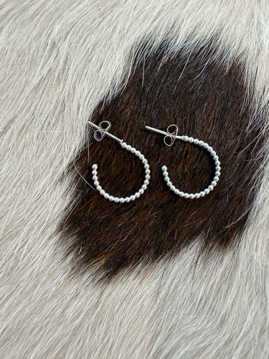 Small Bead Hoop Earrings