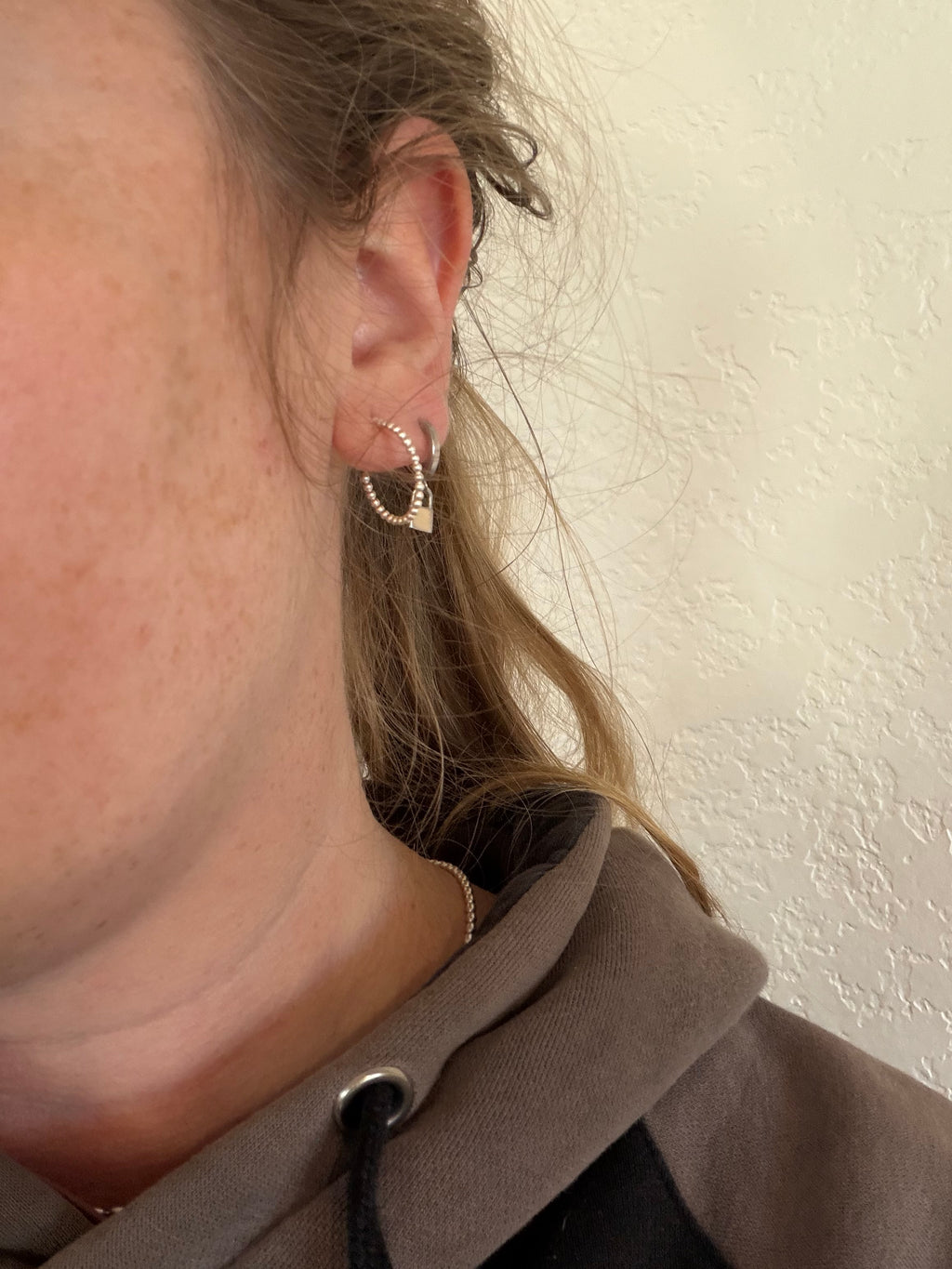 Small Bead Hoop Earrings