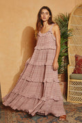 Aztec Print Tiered Maxi Dress