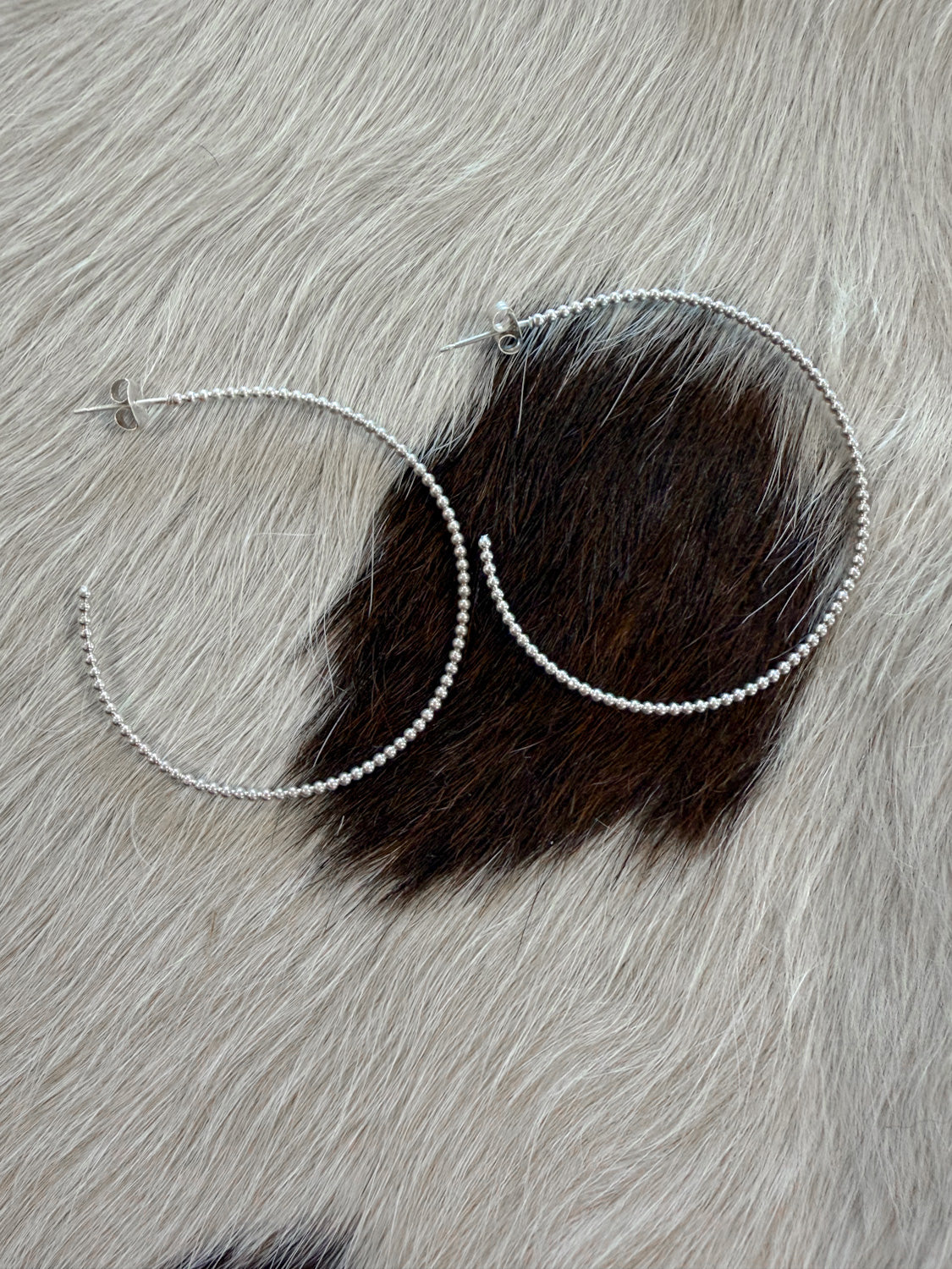 Large Bead Hoop Earrings