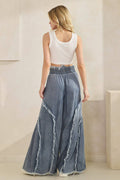 FRINGE WIDE-LEG TENCEL PANTS